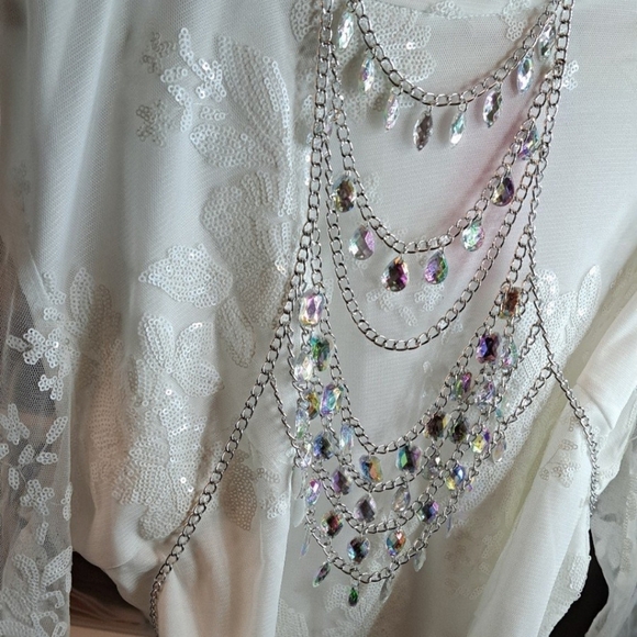 Aurora Borealis Rainbow Rhinestone C Bling Top Southern Fried Chics Bout… - Picture 5 of 7